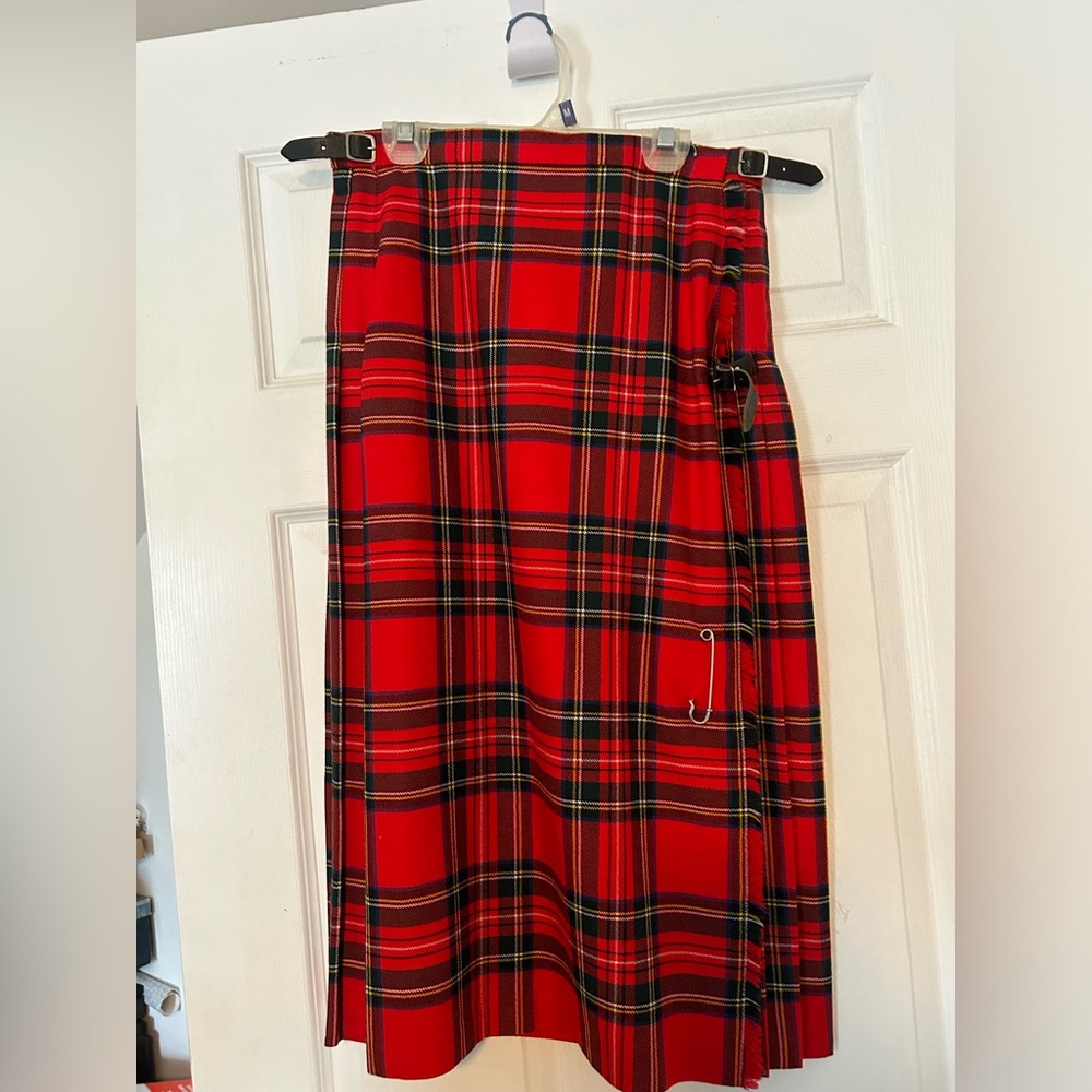 KIDS Vintage Genuine 100% Wool Woven In Scotland Tartan Kilt